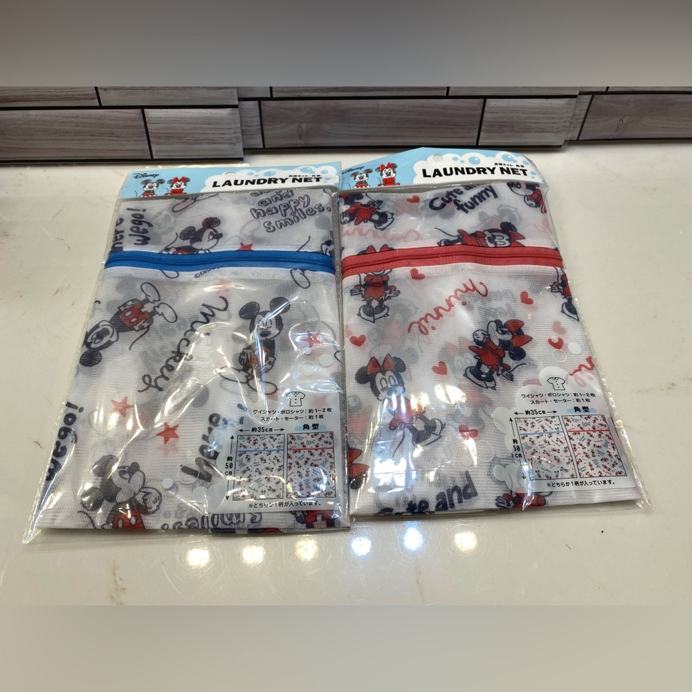 Disney ❤️Mickey & Minnie 50x35cm laundry net set of 2 New